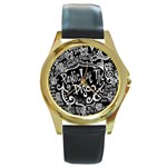 Panic ! At The Disco Lyric Quotes Round Gold Metal Watch