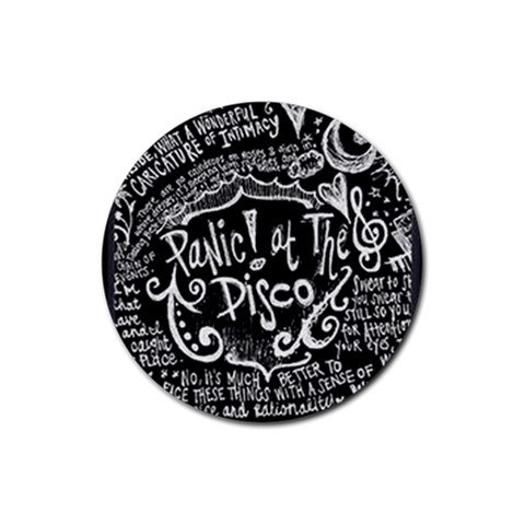 Panic ! At The Disco Lyric Quotes Rubber Round Coaster (4 pack) from ArtsNow.com Front