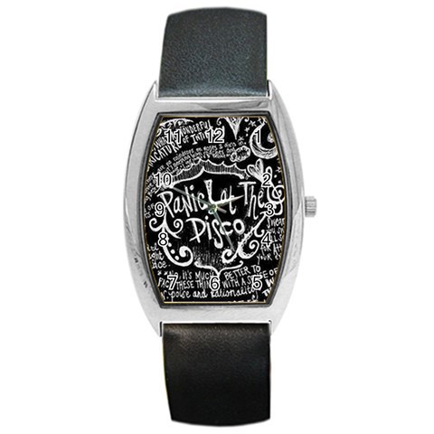 Panic ! At The Disco Lyric Quotes Barrel Style Metal Watch from ArtsNow.com Front