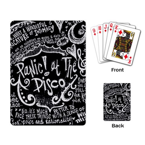 Panic ! At The Disco Lyric Quotes Playing Cards Single Design from ArtsNow.com Back
