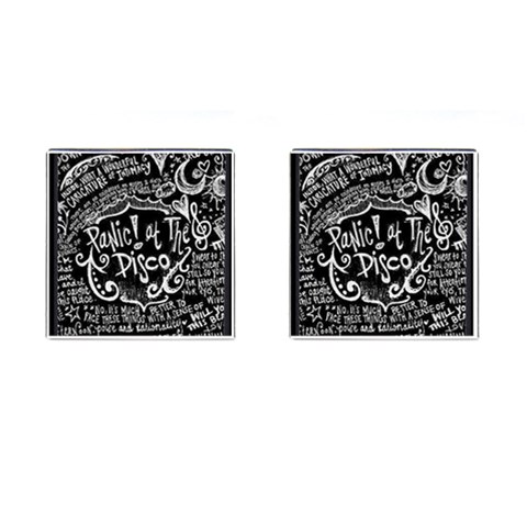 Panic ! At The Disco Lyric Quotes Cufflinks (Square) from ArtsNow.com Front(Pair)