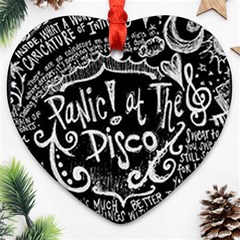 Panic ! At The Disco Lyric Quotes Heart Ornament (Two Sides) from ArtsNow.com Back