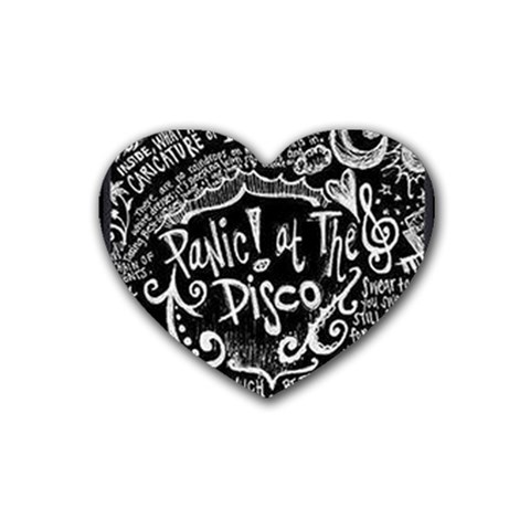Panic ! At The Disco Lyric Quotes Rubber Coaster (Heart) from ArtsNow.com Front