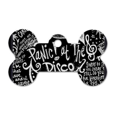 Panic ! At The Disco Lyric Quotes Dog Tag Bone (One Side) from ArtsNow.com Front