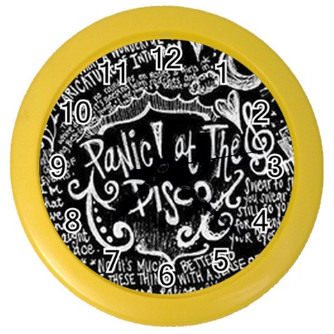 Panic ! At The Disco Lyric Quotes Color Wall Clock from ArtsNow.com Front