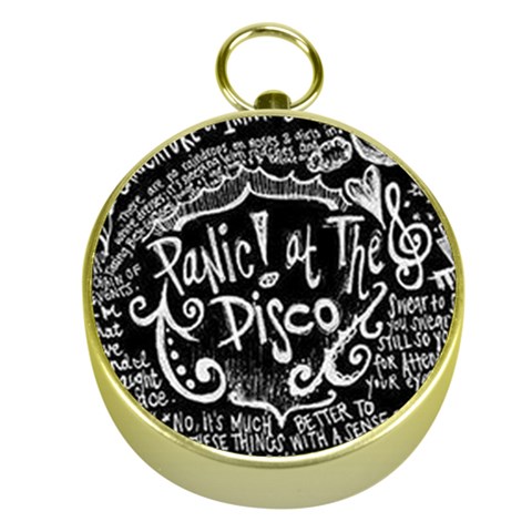 Panic ! At The Disco Lyric Quotes Gold Compass from ArtsNow.com Front