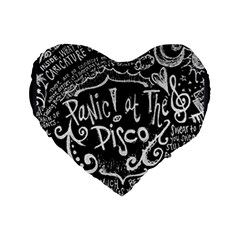 Panic ! At The Disco Lyric Quotes Standard 16  Premium Flano Heart Shape Cushion  from ArtsNow.com Front