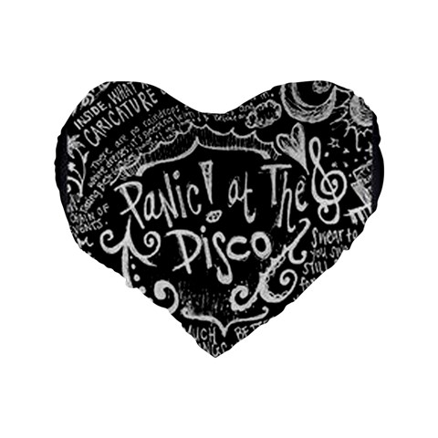 Panic ! At The Disco Lyric Quotes Standard 16  Premium Flano Heart Shape Cushion  from ArtsNow.com Back