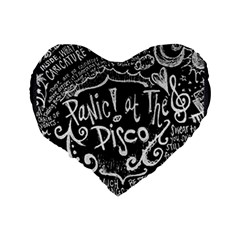 Panic ! At The Disco Lyric Quotes Standard 16  Premium Flano Heart Shape Cushion  from ArtsNow.com Back