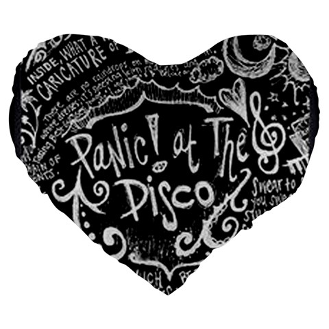 Panic ! At The Disco Lyric Quotes Large 19  Premium Flano Heart Shape Cushion from ArtsNow.com Front