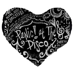 Panic ! At The Disco Lyric Quotes Large 19  Premium Flano Heart Shape Cushion from ArtsNow.com Front