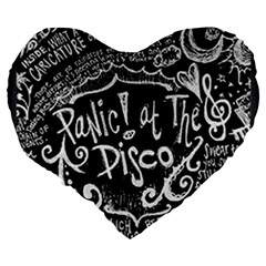Panic ! At The Disco Lyric Quotes Large 19  Premium Flano Heart Shape Cushion from ArtsNow.com Back