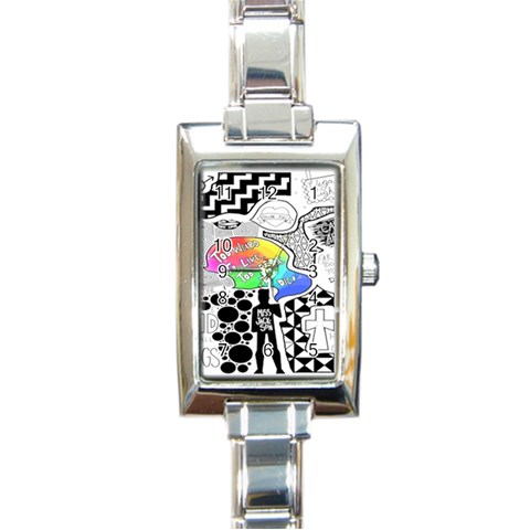 Panic ! At The Disco Rectangle Italian Charm Watch from ArtsNow.com Front