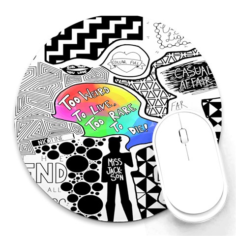 Panic ! At The Disco Round Mousepad from ArtsNow.com Front