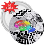 Panic ! At The Disco 3  Button (10 pack)