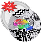 Panic ! At The Disco 3  Button (100 pack)