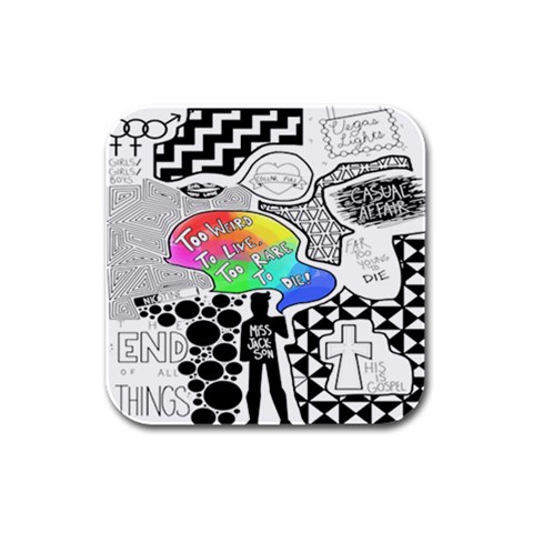Panic ! At The Disco Rubber Square Coaster (4 pack) from ArtsNow.com Front
