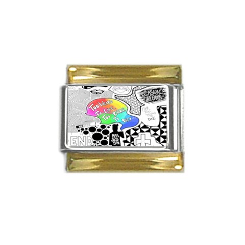 Panic ! At The Disco Gold Trim Italian Charm (9mm) from ArtsNow.com Front