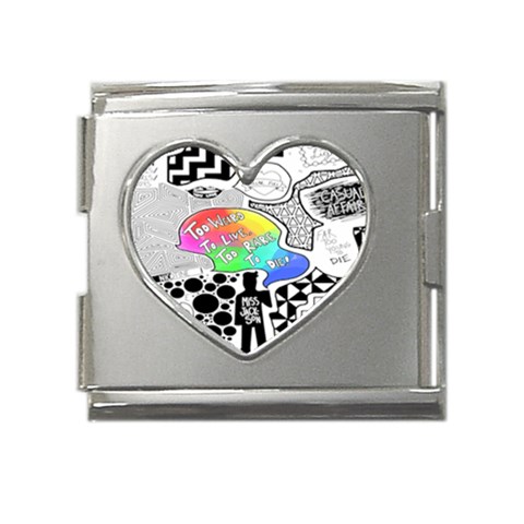 Panic ! At The Disco Mega Link Heart Italian Charm (18mm) from ArtsNow.com Front