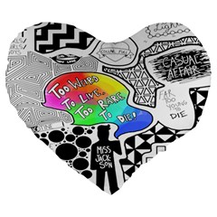 Panic ! At The Disco Large 19  Premium Heart Shape Cushion from ArtsNow.com Front