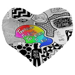 Panic ! At The Disco Large 19  Premium Heart Shape Cushion from ArtsNow.com Back