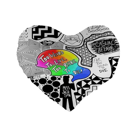 Panic ! At The Disco Standard 16  Premium Flano Heart Shape Cushion  from ArtsNow.com Front