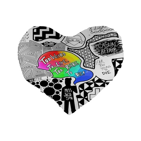 Panic ! At The Disco Standard 16  Premium Flano Heart Shape Cushion  from ArtsNow.com Back