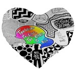 Panic ! At The Disco Large 19  Premium Flano Heart Shape Cushion