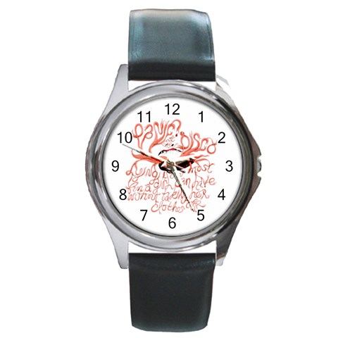 Panic At The Disco   Lying Is The Most Fun A Girl Have Without Taking Her Clothes Round Metal Watch from ArtsNow.com Front