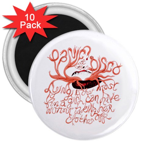 Panic At The Disco   Lying Is The Most Fun A Girl Have Without Taking Her Clothes 3  Magnet (10 pack) from ArtsNow.com Front