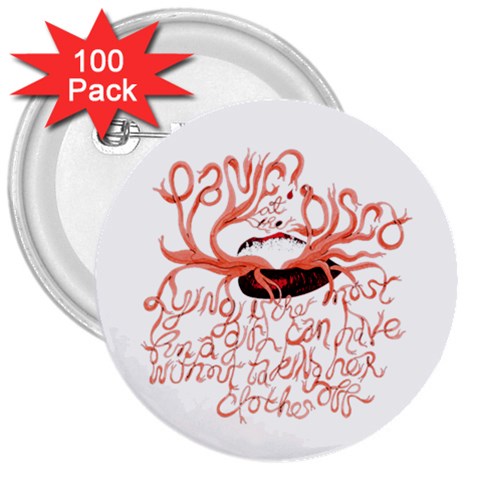 Panic At The Disco   Lying Is The Most Fun A Girl Have Without Taking Her Clothes 3  Button (100 pack) from ArtsNow.com Front