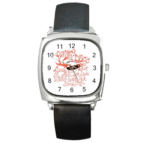 Panic At The Disco   Lying Is The Most Fun A Girl Have Without Taking Her Clothes Square Metal Watch from ArtsNow.com Front