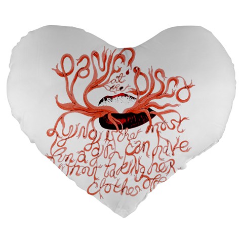 Panic At The Disco   Lying Is The Most Fun A Girl Have Without Taking Her Clothes Large 19  Premium Flano Heart Shape Cushion from ArtsNow.com Front