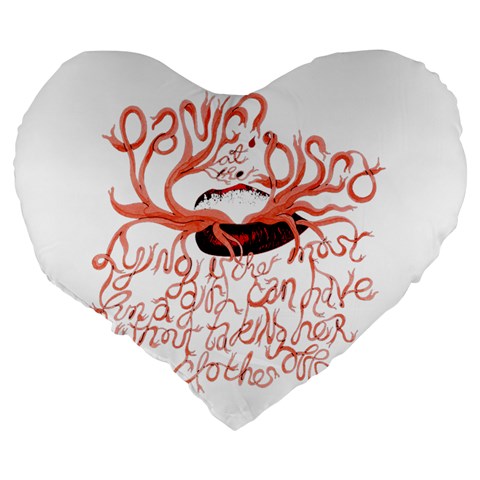 Panic At The Disco   Lying Is The Most Fun A Girl Have Without Taking Her Clothes Large 19  Premium Flano Heart Shape Cushion from ArtsNow.com Back