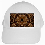 3d Flower Fractal Art Pattern White Cap