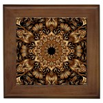 3d Flower Fractal Art Pattern Framed Tile