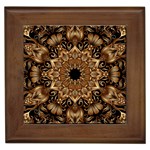 3d Flower Fractal Art Pattern Framed Tile