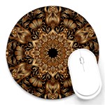 3d Flower Fractal Art Pattern Round Mousepad