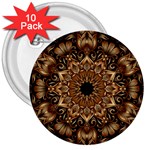 3d Flower Fractal Art Pattern 3  Button (10 pack)