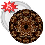 3d Flower Fractal Art Pattern 3  Button (100 pack)