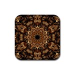 3d Flower Fractal Art Pattern Rubber Coaster (Square)