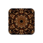 3d Flower Fractal Art Pattern Rubber Square Coaster (4 pack)