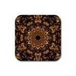 3d Flower Fractal Art Pattern Rubber Square Coaster (4 pack)