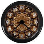 3d Flower Fractal Art Pattern Wall Clock (Black)