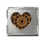 3d Flower Fractal Art Pattern Mega Link Heart Italian Charm (18mm)