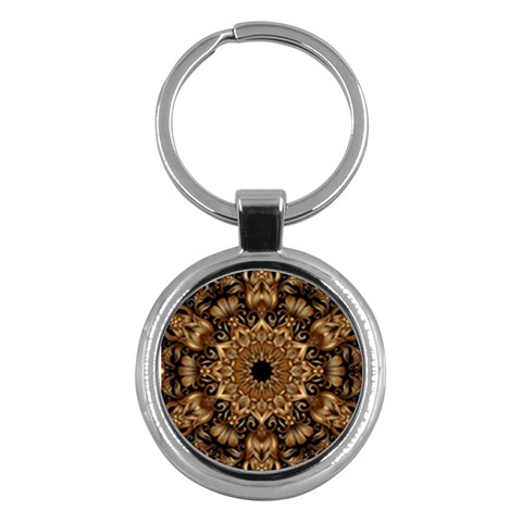 3d Flower Fractal Art Pattern Key Chain (Round) from ArtsNow.com Front
