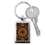 3d Flower Fractal Art Pattern Key Chain (Rectangle)