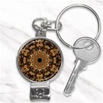 3d Flower Fractal Art Pattern Nail Clippers Key Chain