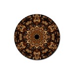 3d Flower Fractal Art Pattern Rubber Coaster (Round)