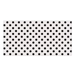 Polka Dots - Black on Pastel Pink Satin Shawl